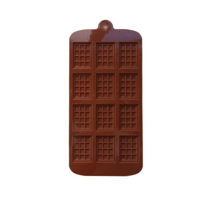 Silicone Mold 12 Cells Chocolate Mold Fondant Candy Bar Mould Cake Mode Decoration Kitchen Baking Accessories Silicone Break Apart Chocolate Molds Candy Mini Protein Energy Bar Silicone Mold