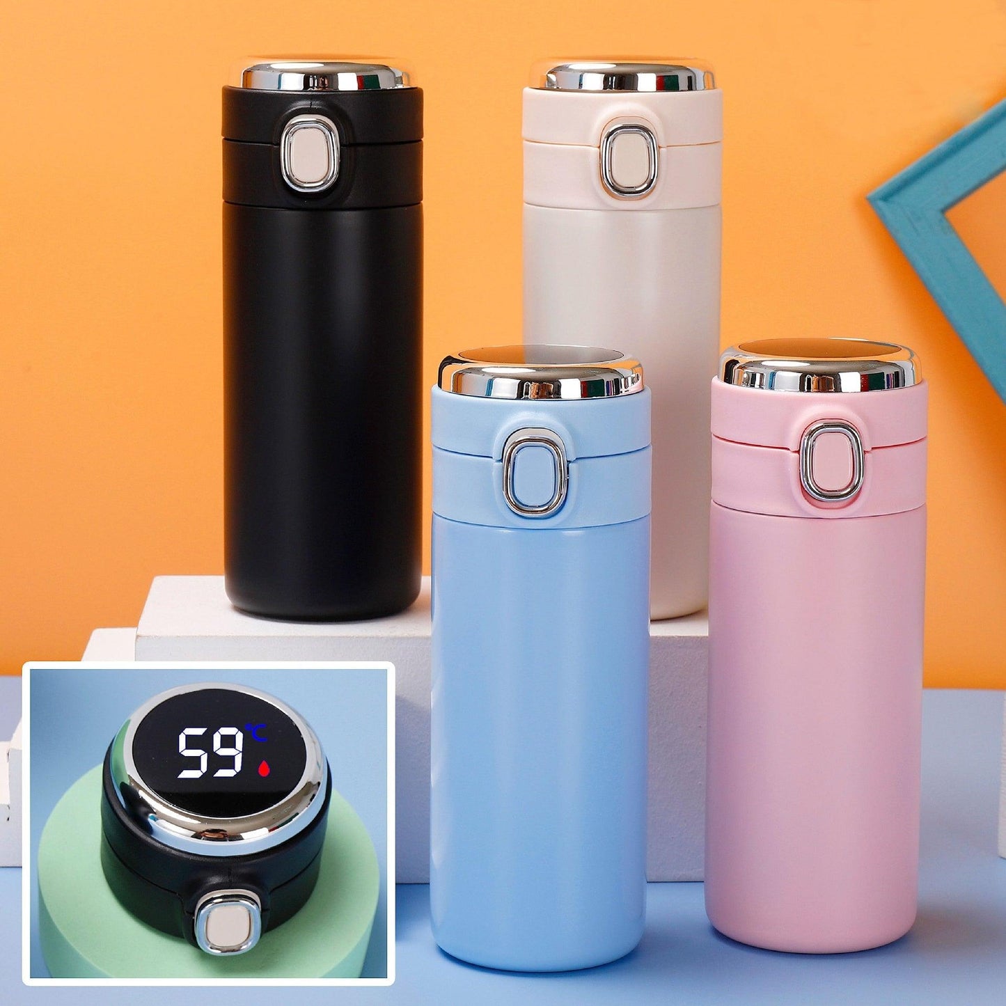 Smart Thermos Mug Mini Stainless Steel Thermos Cup Portable Leak Proof Water Cup with Filter Water Vacuum Tea Coffee Bottle Cup Smart Water bottle Stainless Steel Travel Mug Thermoses Cup Flask