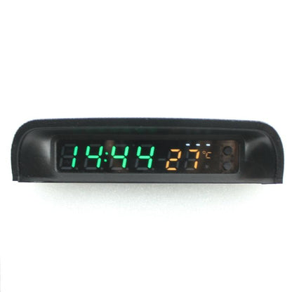 Solar Car Digital Clock Thermometer Dual Color Display Smart Switch High Precision LED Digital Clock Dashboard Solar Powered Car Electronic Clock Stick-On Luminous Car Clock Dashboard Auto Clock Car Watch Clock with Adjustable Brightness Date Temperature