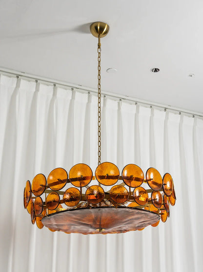 Luxe Solaris Murano Disc Chandelier