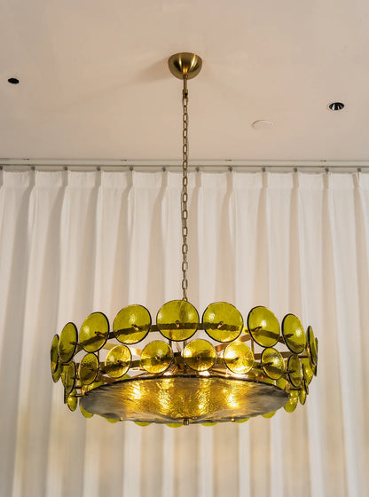 Luxe Solaris Murano Disc Chandelier
