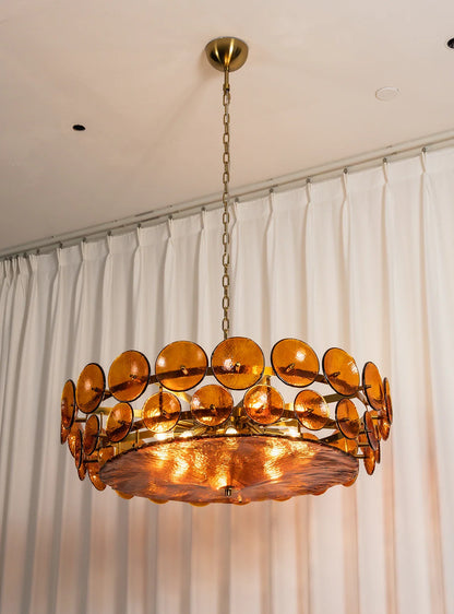 Luxe Solaris Murano Disc Chandelier
