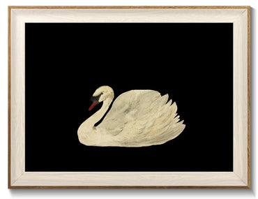 Framed Canvas Wall Art Swan Decor Vintage Wall Art Animal Oil Painting Bathroom Wall Decor Swan Vintage Art Prints for Wall Decor Vintage Home Decor for Living Room Bedroom Kitchen - 12x16 inches