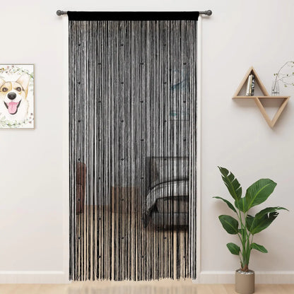 YIIBAII Beaded Curtain Beaded Curtains for Doorways Crystals Suitable for Interior Hanging Decoration and Partitions Closet Curtains (39"x110" Black)