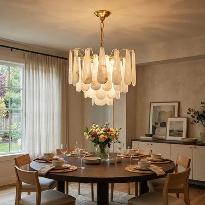 Luxe Alabaster Teardrop Chandelier
