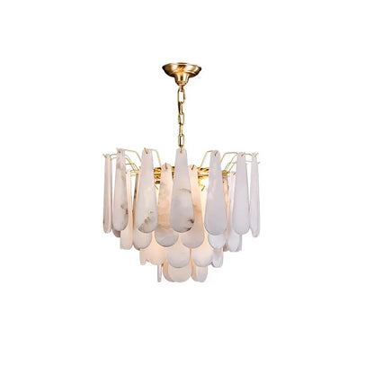 Luxe Alabaster Teardrop Chandelier