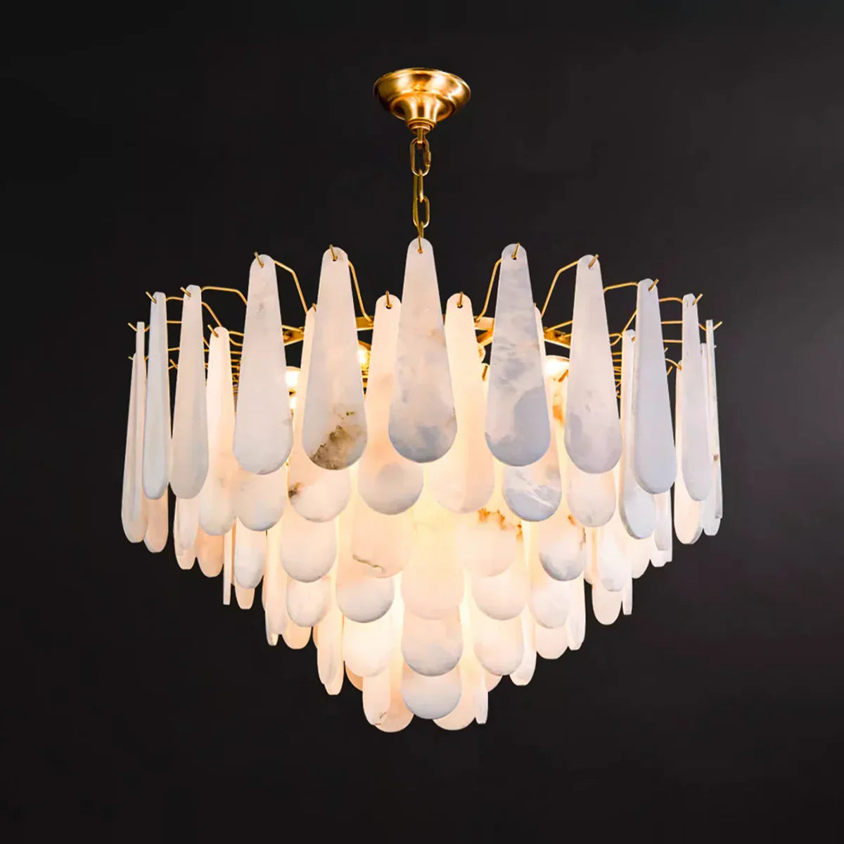 Luxe Alabaster Teardrop Chandelier