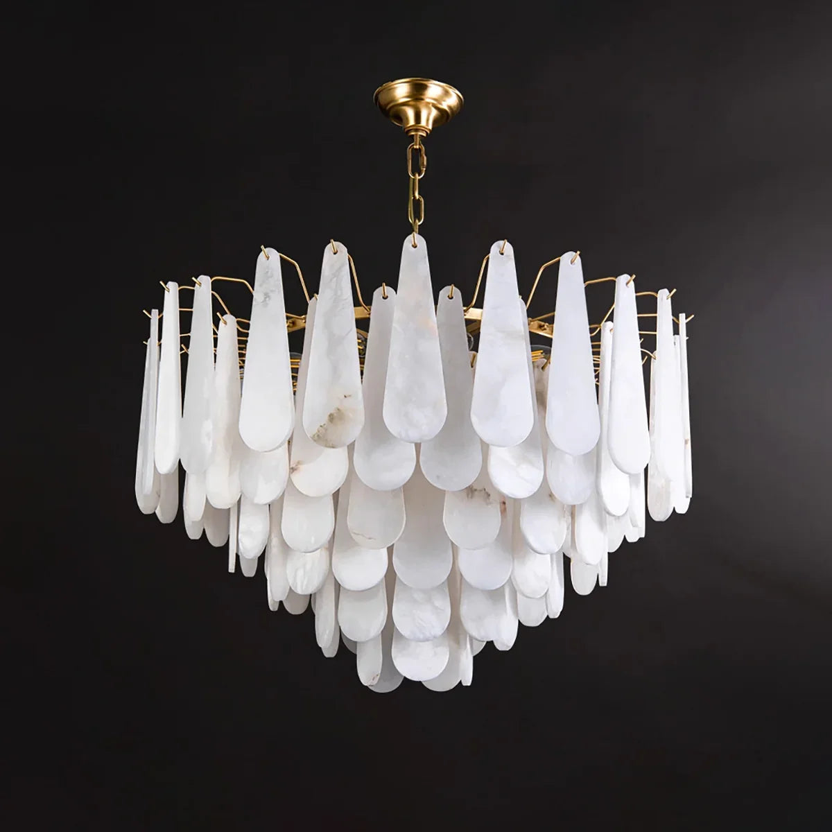 Luxe Alabaster Teardrop Chandelier