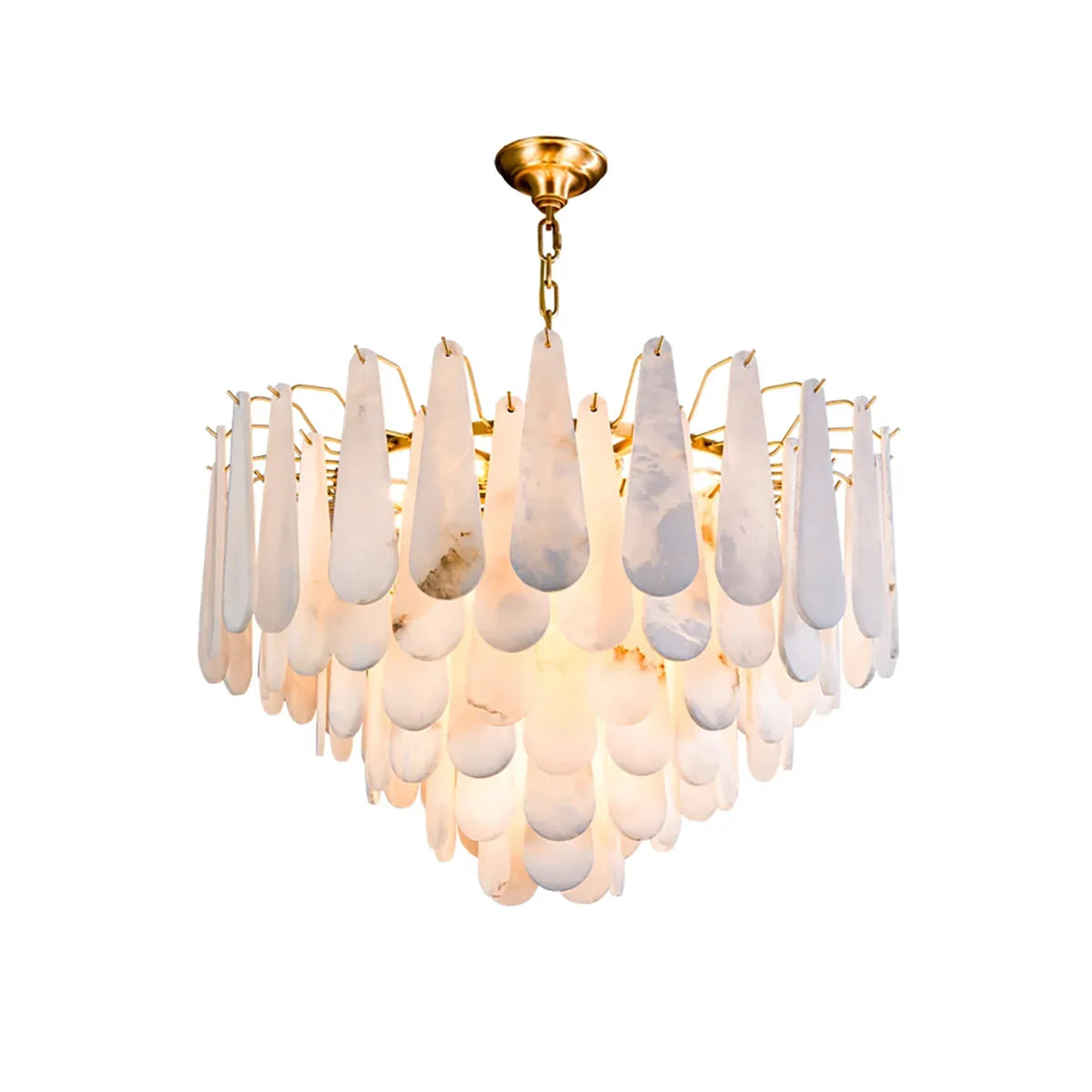 Luxe Alabaster Teardrop Chandelier