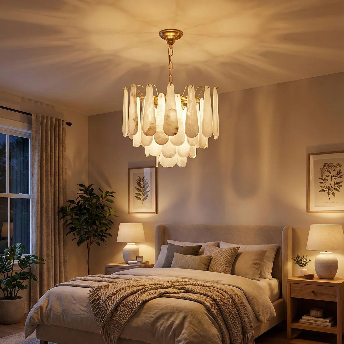 Luxe Alabaster Teardrop Chandelier