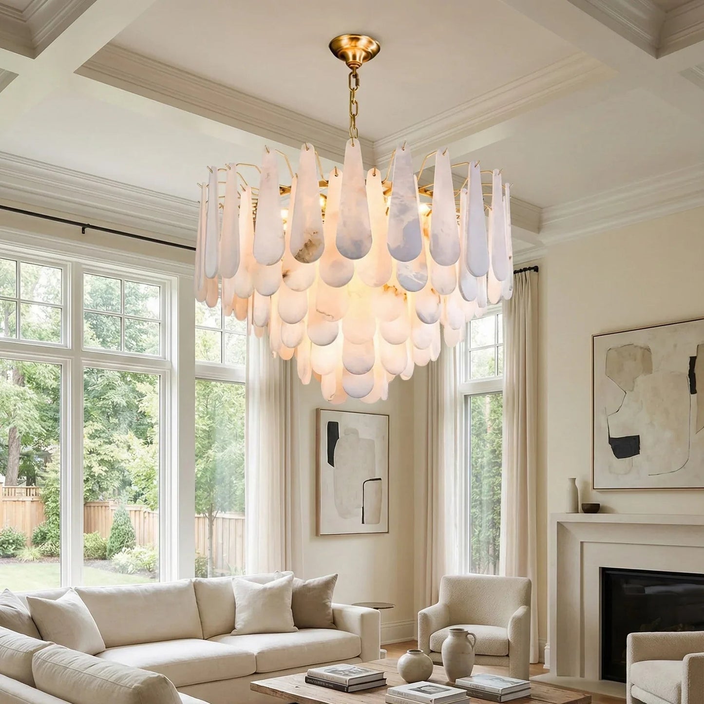 Luxe Alabaster Teardrop Chandelier