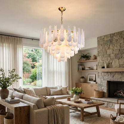 Luxe Alabaster Teardrop Chandelier