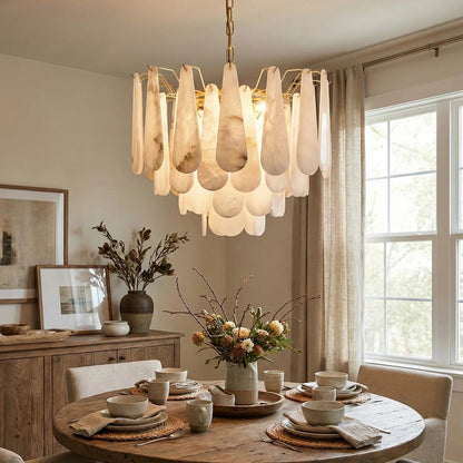 Luxe Alabaster Teardrop Chandelier