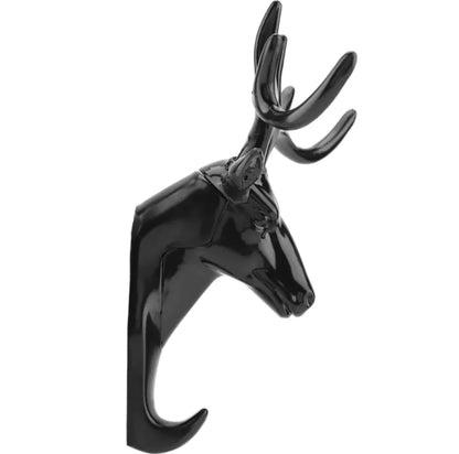 Black Deer Head Wall Hook