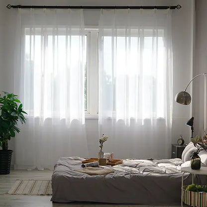 Tulle Texture White Curtains