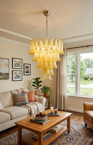 Murano Vetro Caramel Petal Chandelier