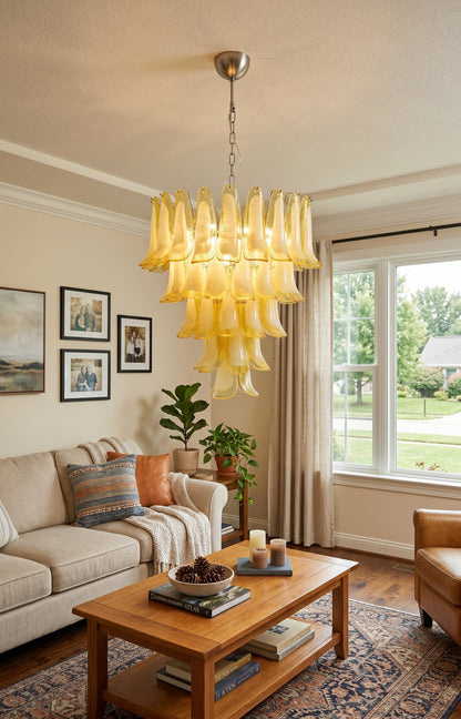 Murano Vetro Caramel Petal Chandelier