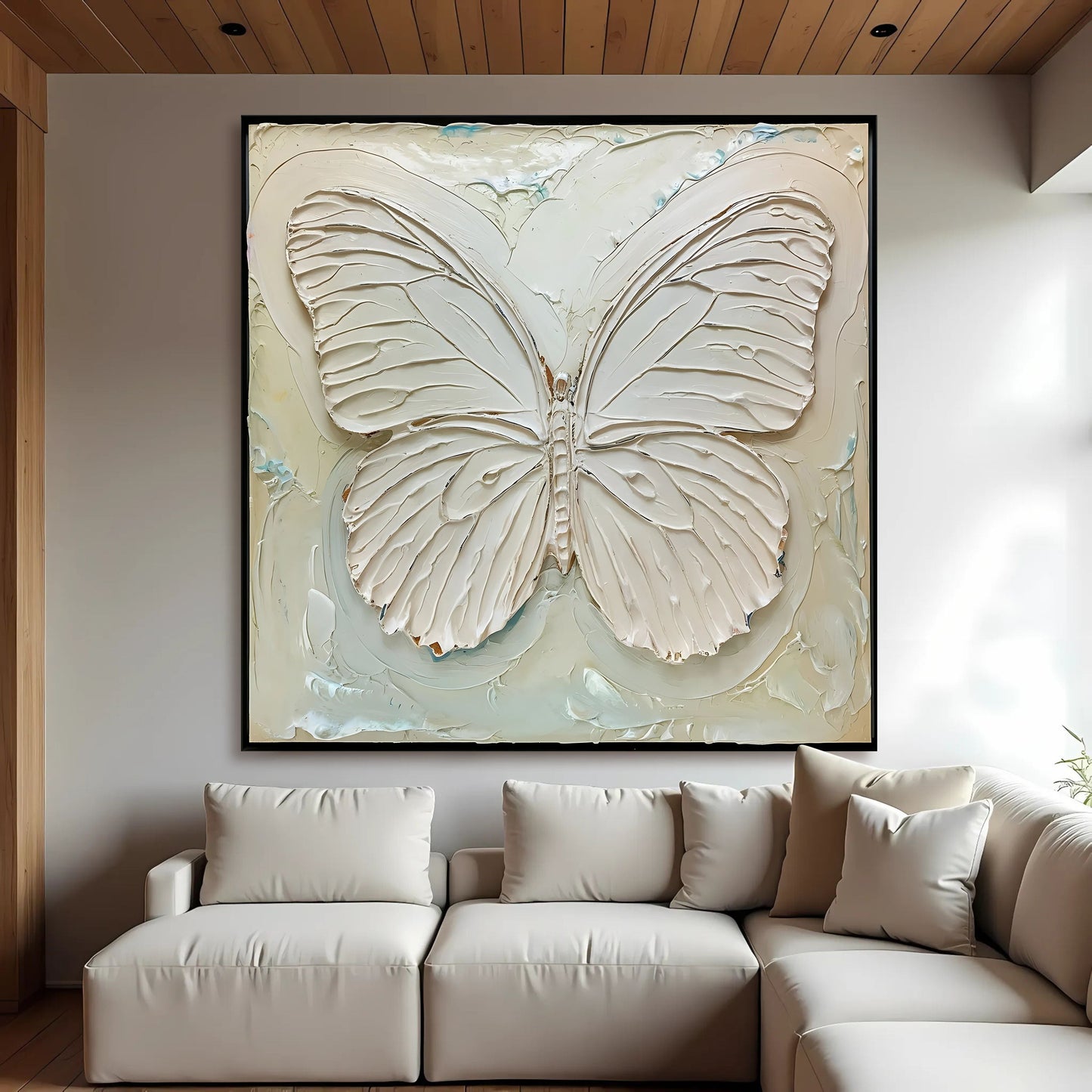 3D White Butterfly Sculpture Panel Wall Art