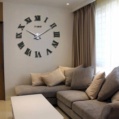 Wall Clock Promotion New Home Decor Large Roman Mirror 3D Wall Clock Mirror Surface Decorative Clock Large Wall Sticker Clock for Living Room Bedroom Office Home Decorations Fashion  Modern Quartz Clocks Living Room  Sticker Watch