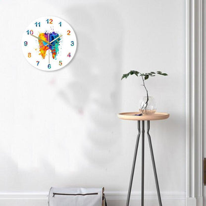 Water Color Tooth Painting Print Wall Clock Wall Clock for Living Room Wall Clock Medical Dental Clinic Wall Art Non Ticking Wall Watch Orthodontist Dentist Gift Clinic Wall Art Non Ticking Wall Watch Orthodontist Dentist