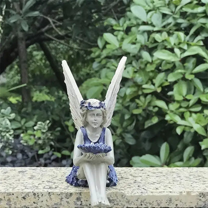 Fairy Tale Angel Resin Garden Sculpture with Butterfly Wings