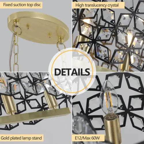 Luxury Gold Oval Crystal Chandelier