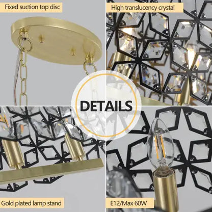 Luxury Gold Oval Crystal Chandelier
