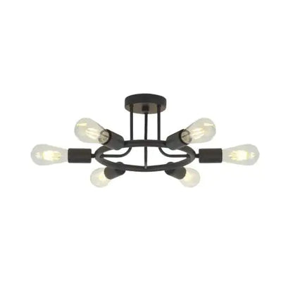 Modern Sputnik 6-Light Chandelier in Black