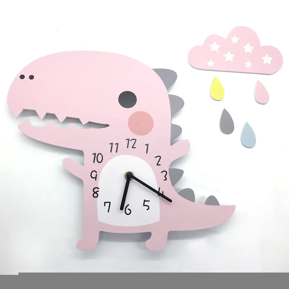 Dinosaur 3D Wall Clock for Kids' Room and Nursery