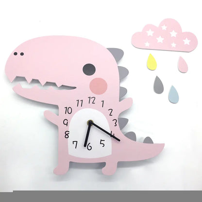 Dinosaur 3D Wall Clock for Kids' Room and Nursery