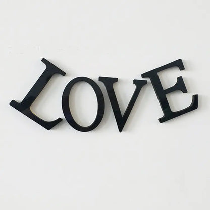3D Acrylic Mirror Letter Wall Stickers for Decor