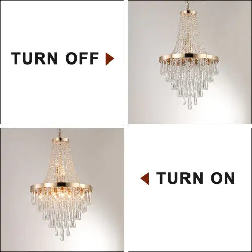 Opulent Golden Crystal Chandelier