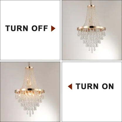 Opulent Golden Crystal Chandelier